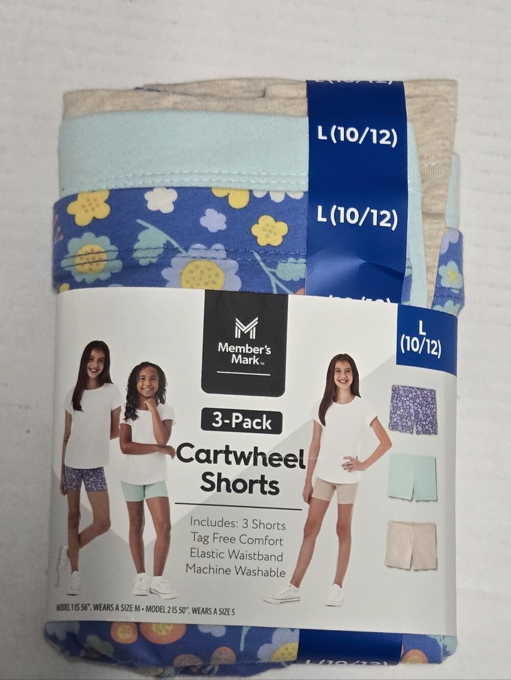 Member’s Mark Girls 3-Pack Cartwheel Shorts 10/12